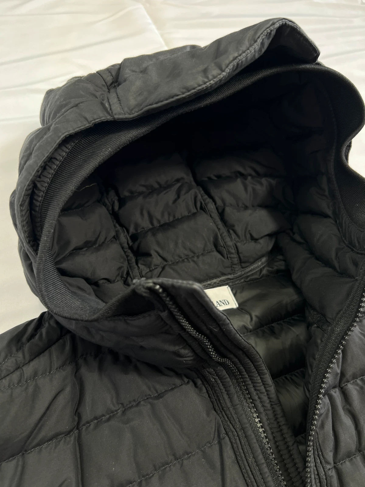 Stone Island O-Cotton R-Nylon Tela Puffer Jacket Black Mens