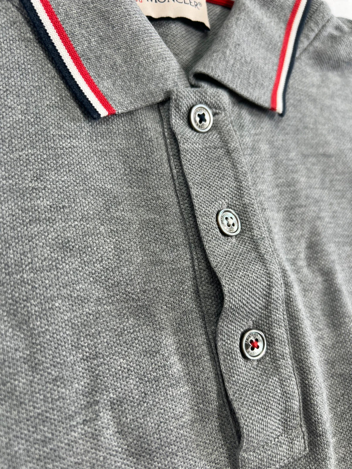 Moncler Maglia Long Sleeve Polo Shirt Grey