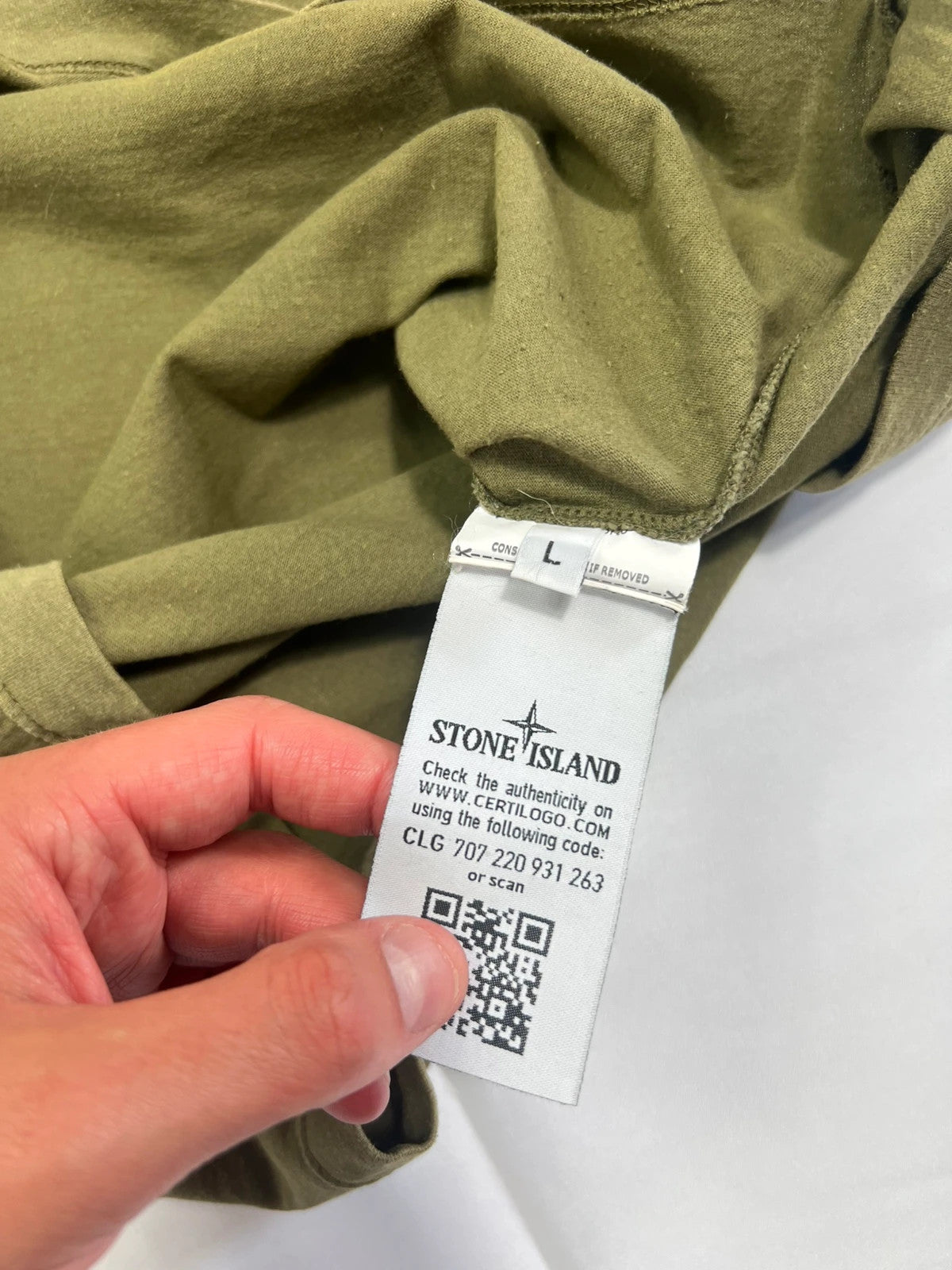 Stone Island Yellow / Khaki Box Stripe Logo Tshirt