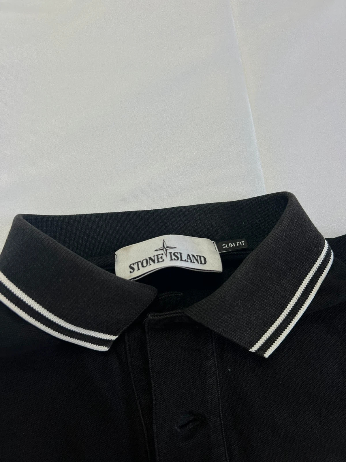 Stone Island Compass Logo Polo Shirt Black