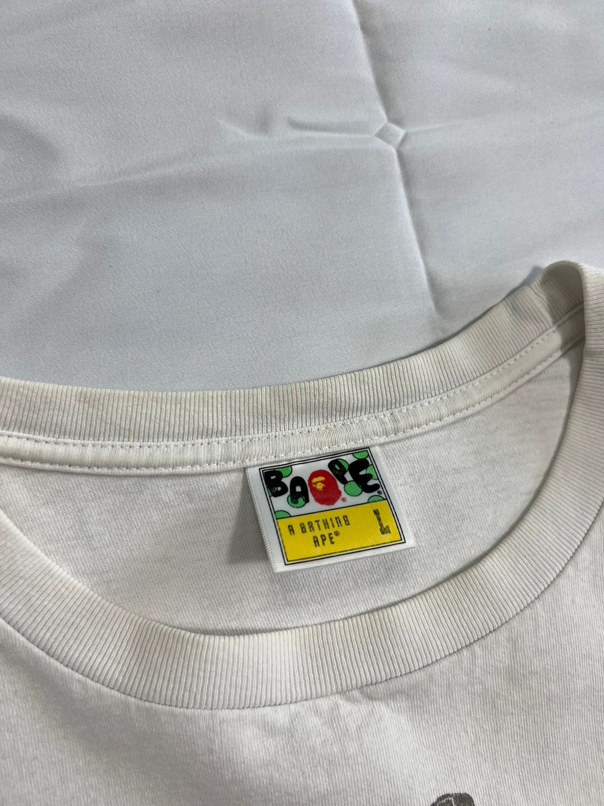 A Bathing Ape Bape Shark Stitch White Tshirt