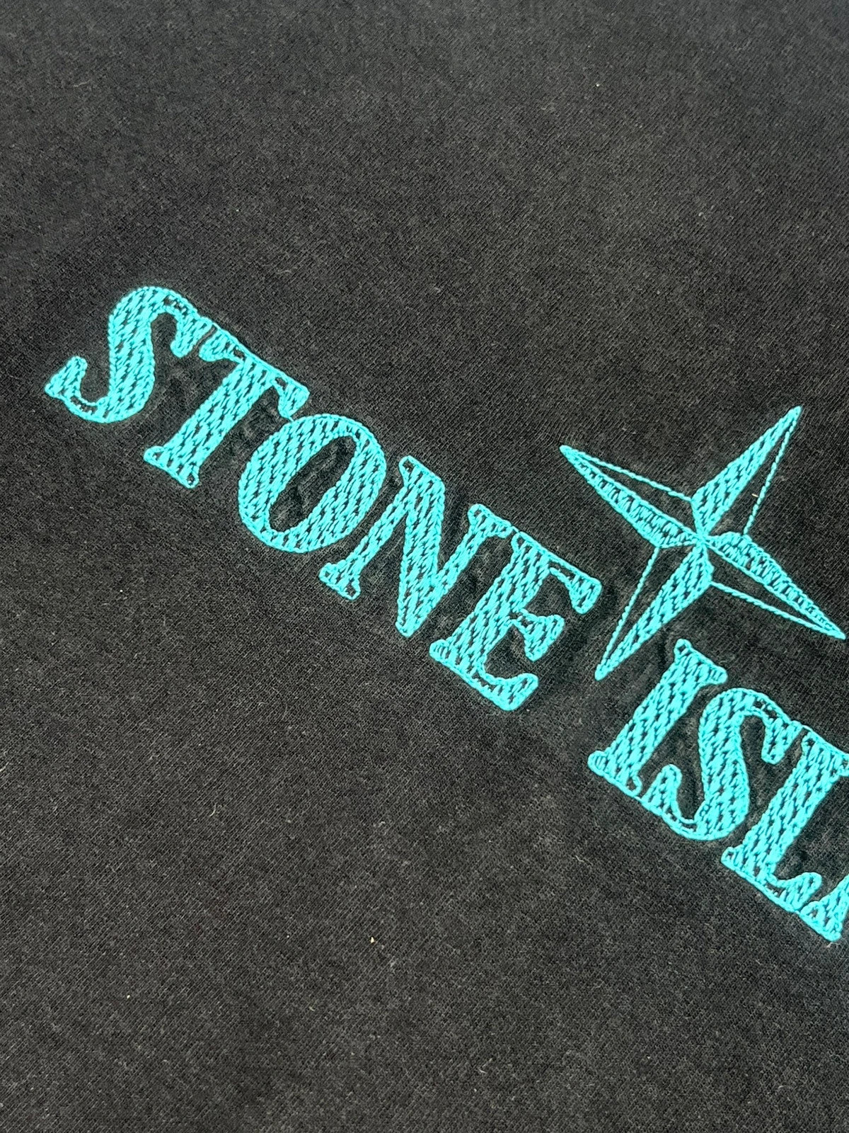 Stone Island Black Script Compass Logo Tshirt
