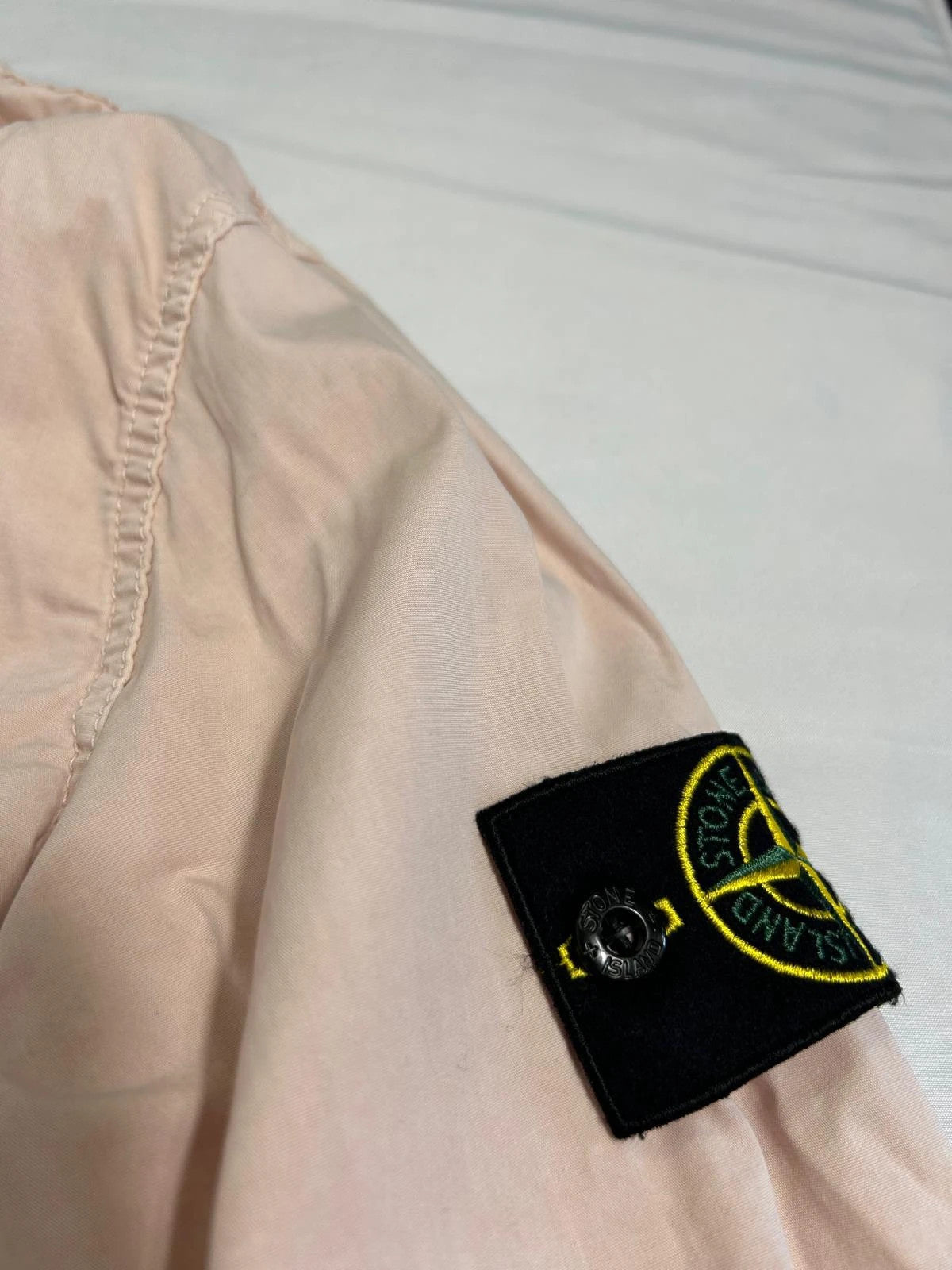 Stone Island Button Up Overshirt Coral Light Pink
