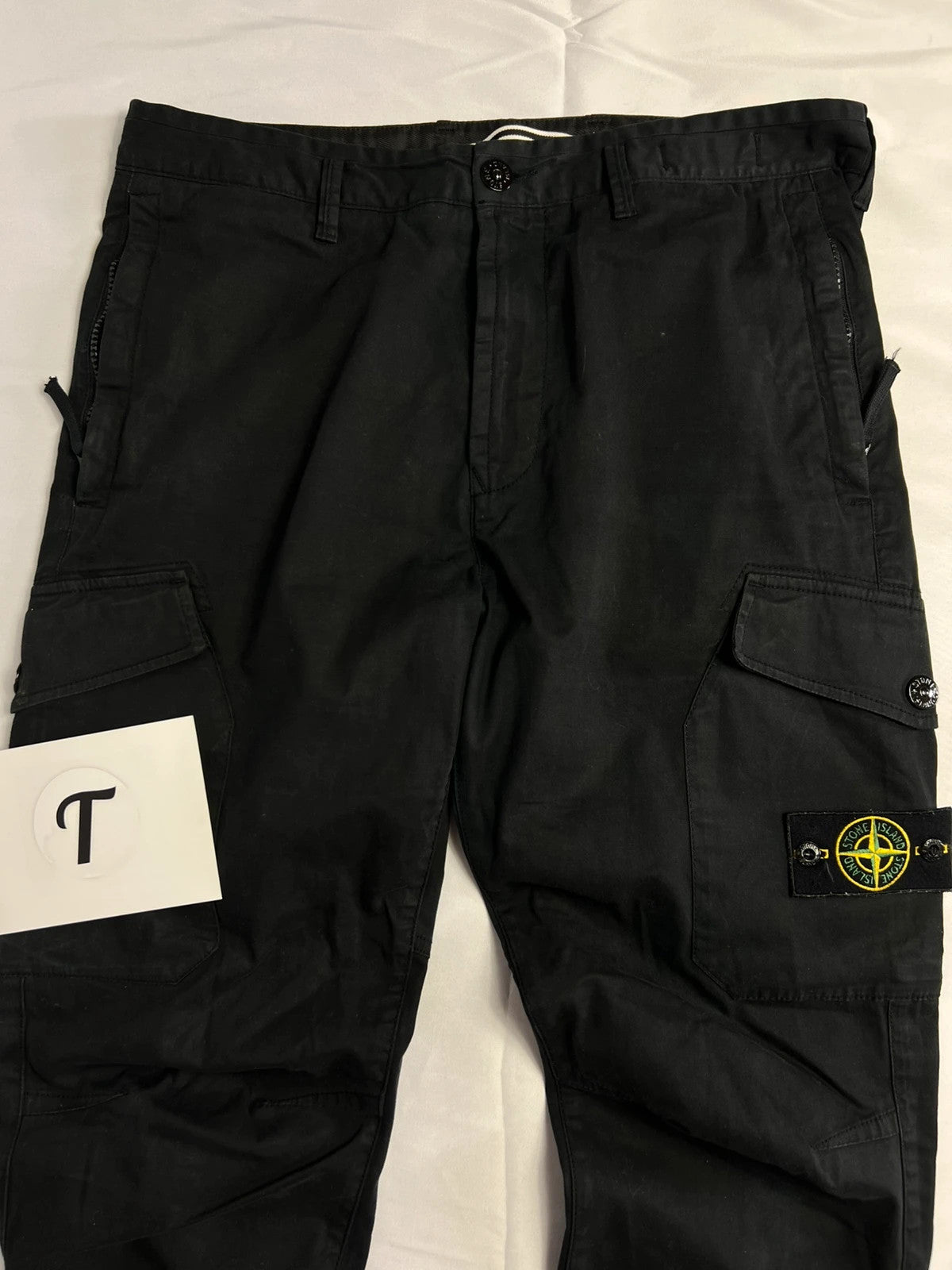 Stone Island Straight Leg Cargos Black 32' Waist