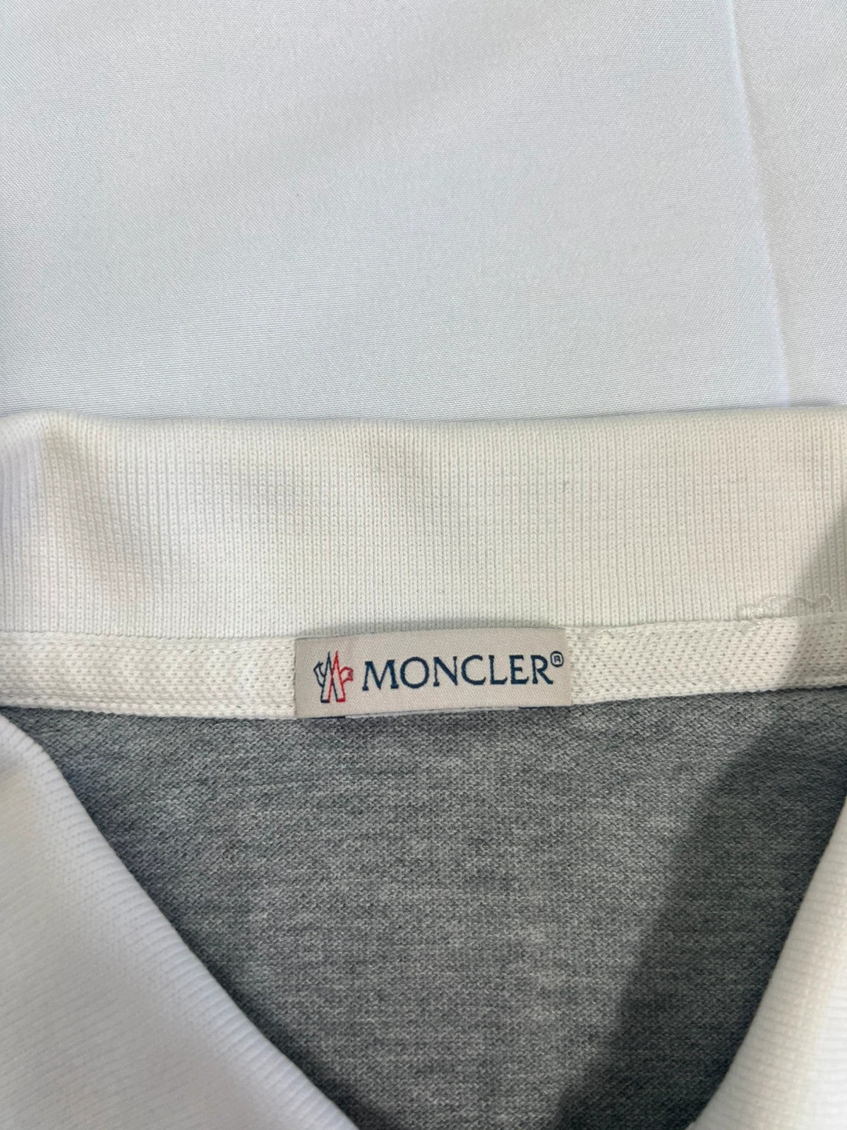 Moncler Maglia Corta Polo Shirt White / Grey