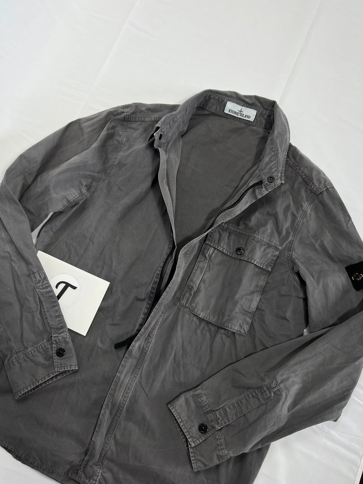 Stone Island Light Grey Dyed Overshirt Jacket