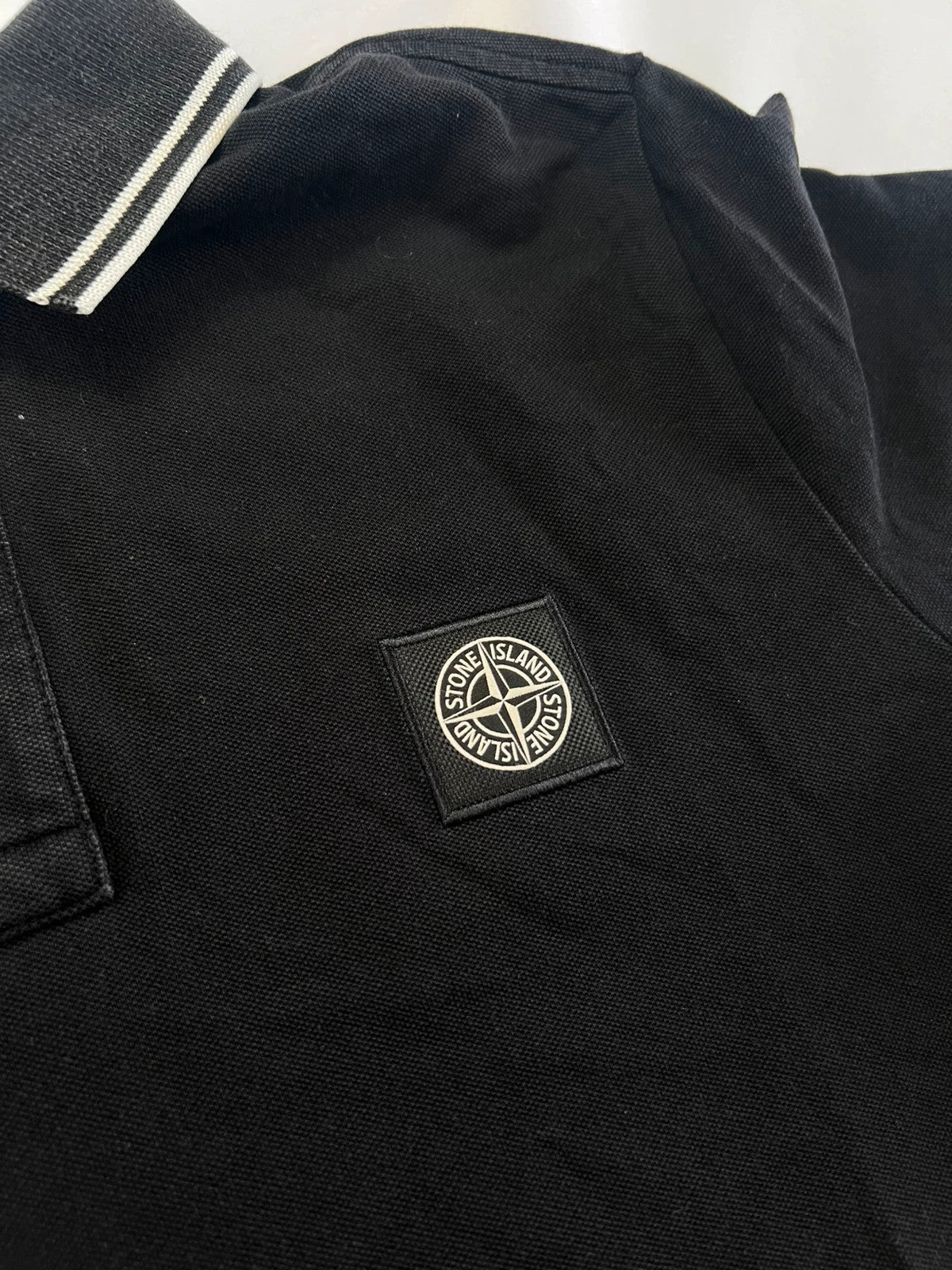 Stone Island Compass Logo Polo Shirt Black
