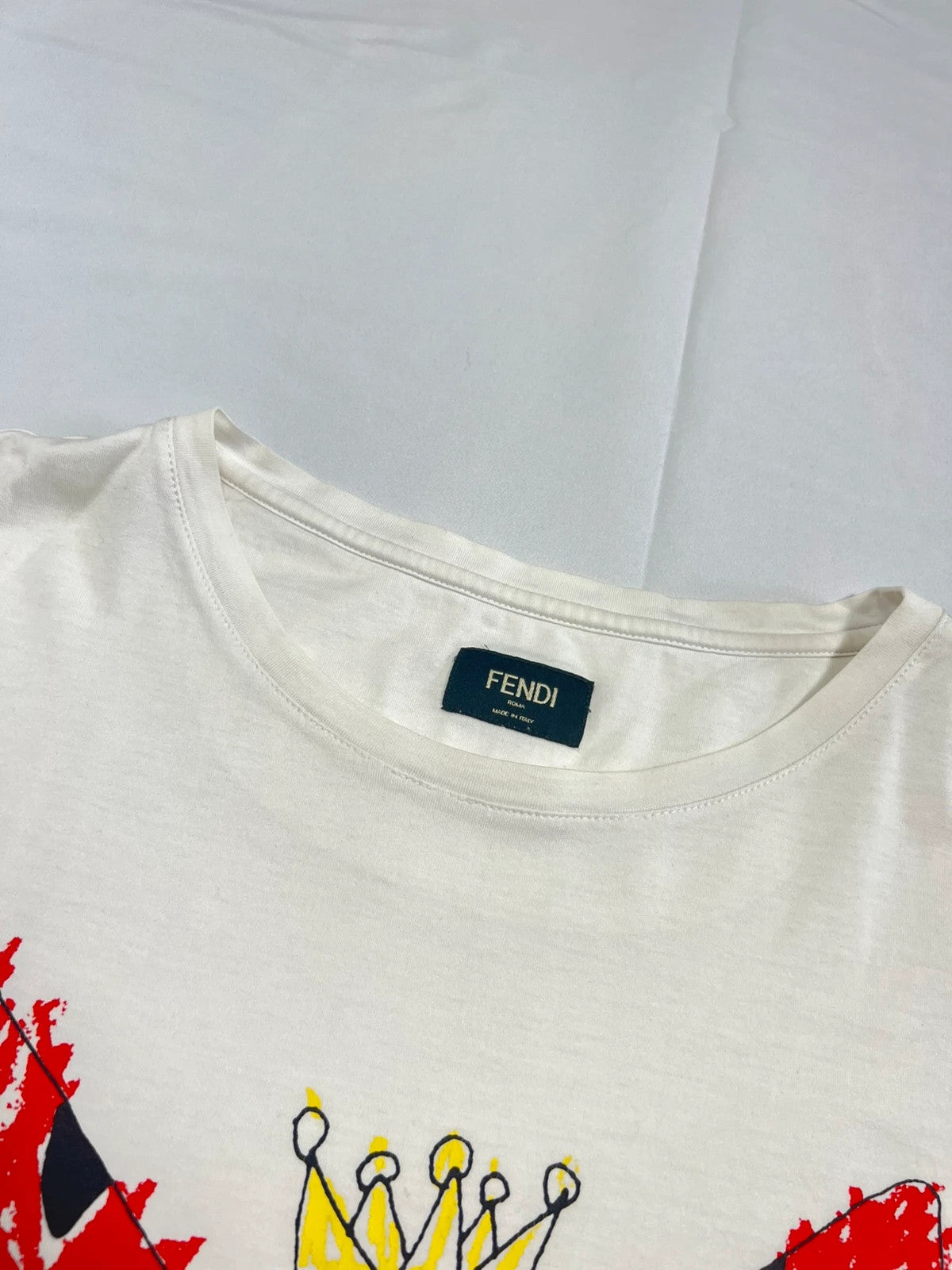 Fendi Crown Monster Bug Eye T-shirt White