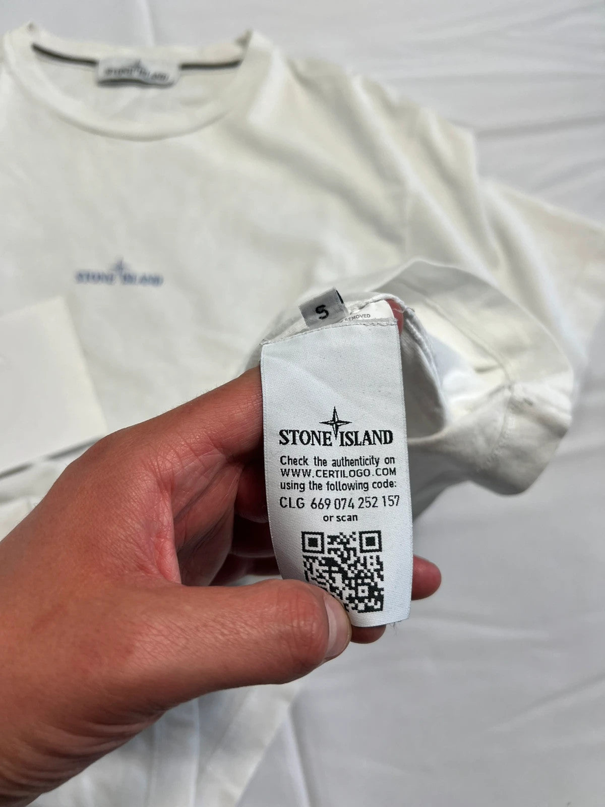 Stone Island Isola Di Pietra Paint Splatter Tshirt White