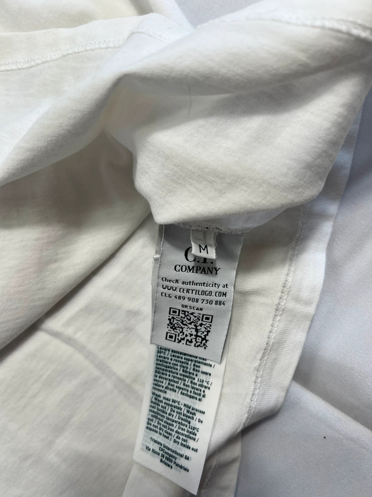 CP Company Blue Blur Logo Tshirt White