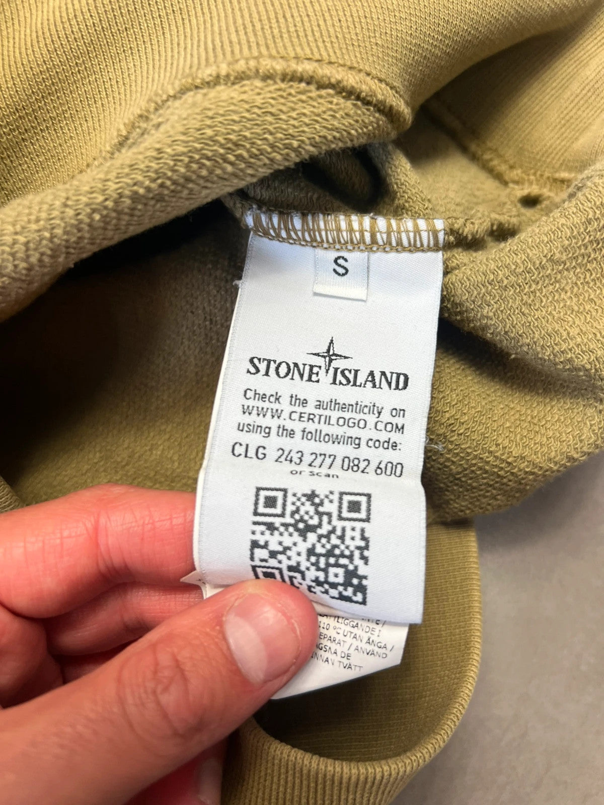 Stone Island Khaki Pullover Sweatshirt