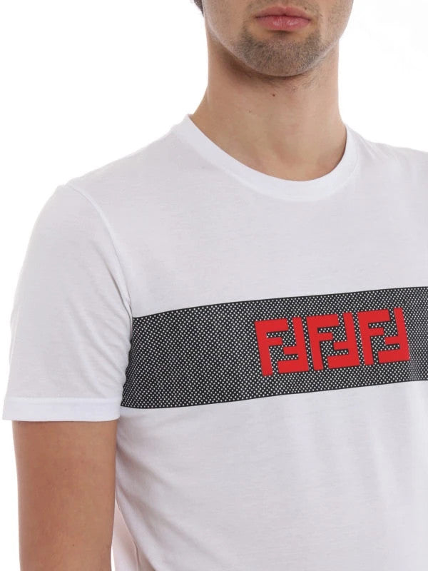 Fendi FF Roma Stripe Tshirt White