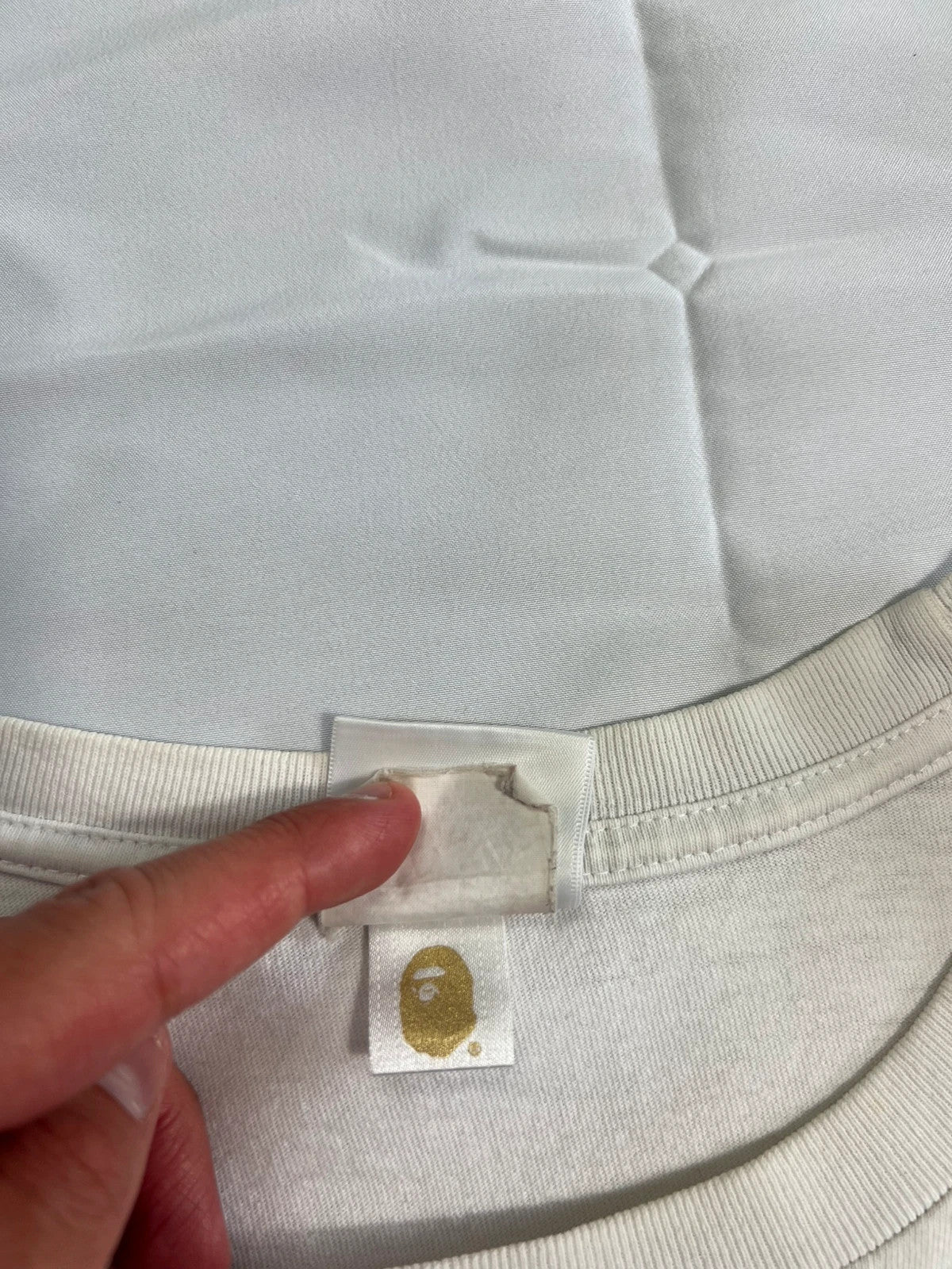 A Bathing Ape Bape Shark Stitch White Tshirt