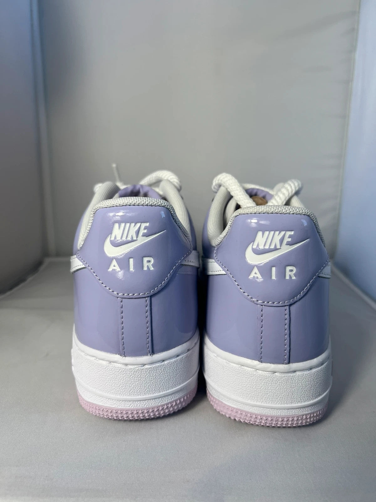 Nike Air Force 1 07/ Patent Leather Purple Rope Laced