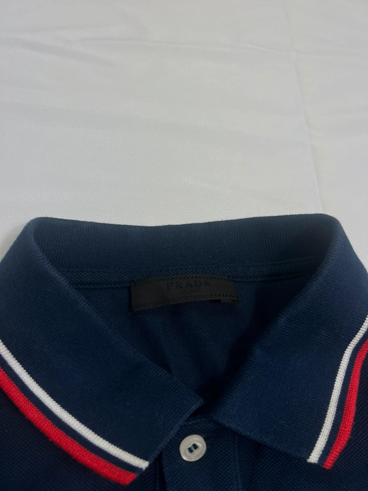 Prada Pique Polo Navy