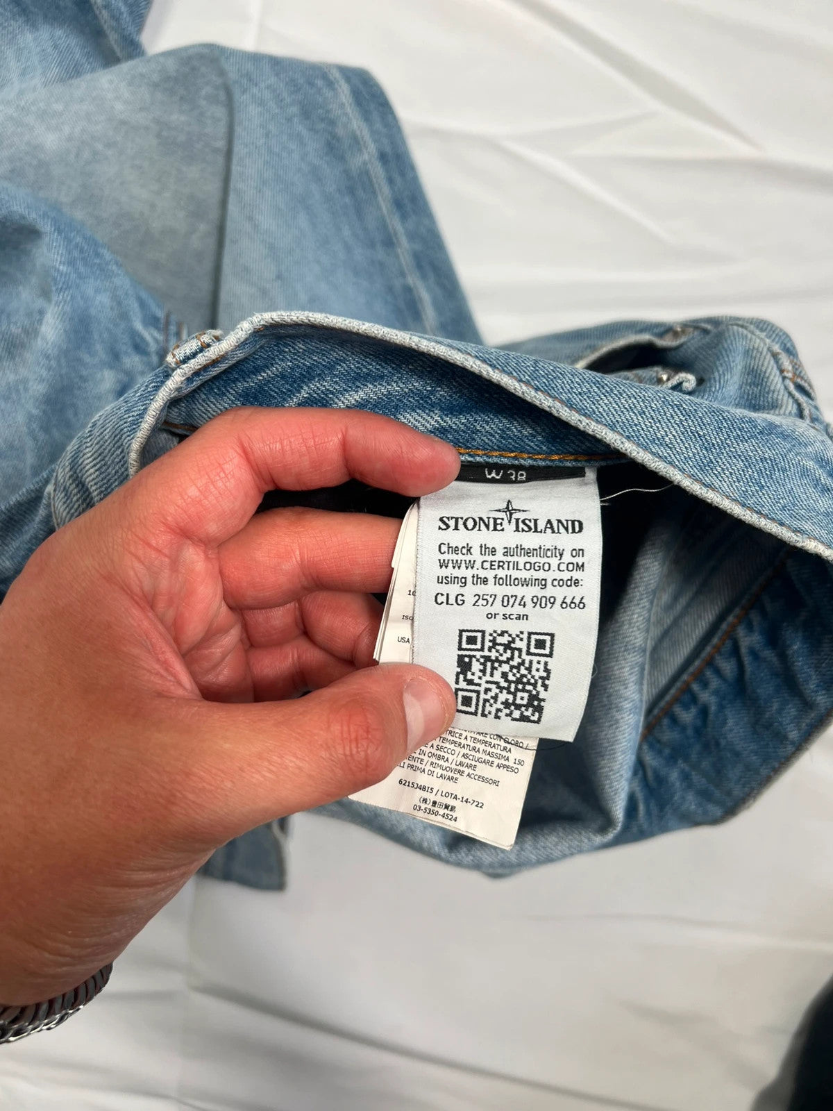 Stone Island Light Blue Jeans Badge 2020