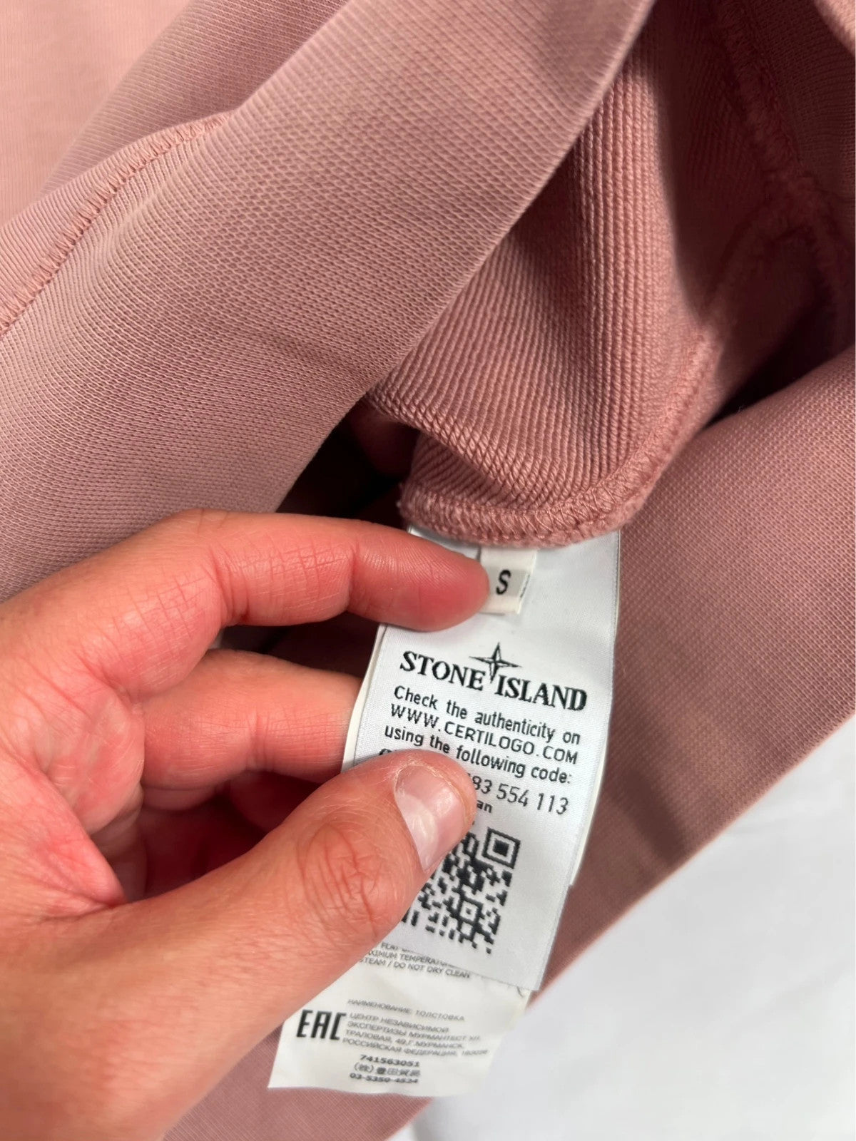 Stone Island Salmon Rose Pullover Sweatshirt