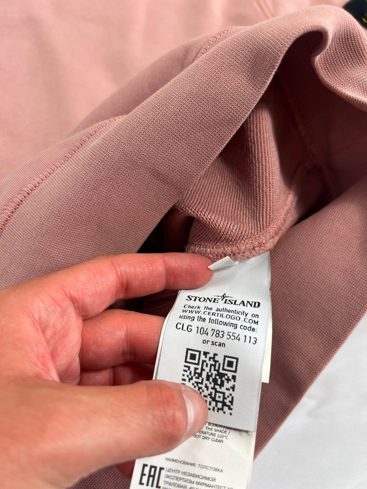 Stone Island Salmon Rose Pullover Sweatshirt