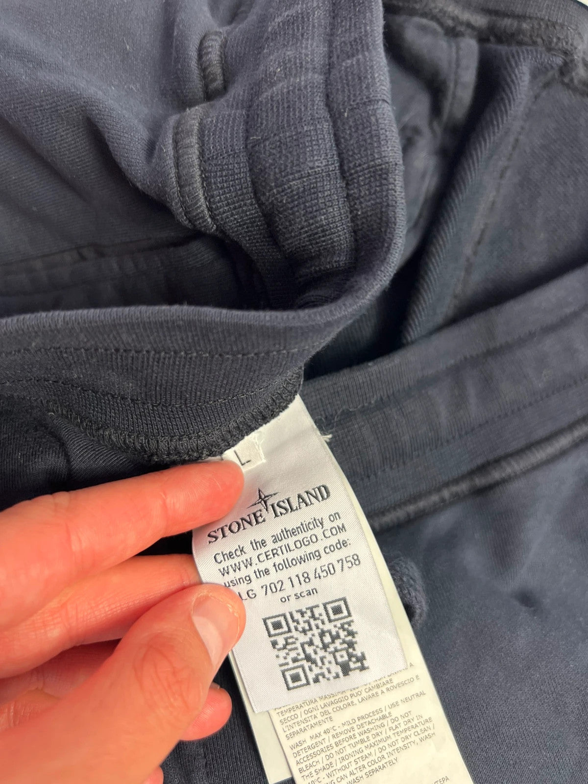 Stone Island Fleece Cargo Shorts Navy Large