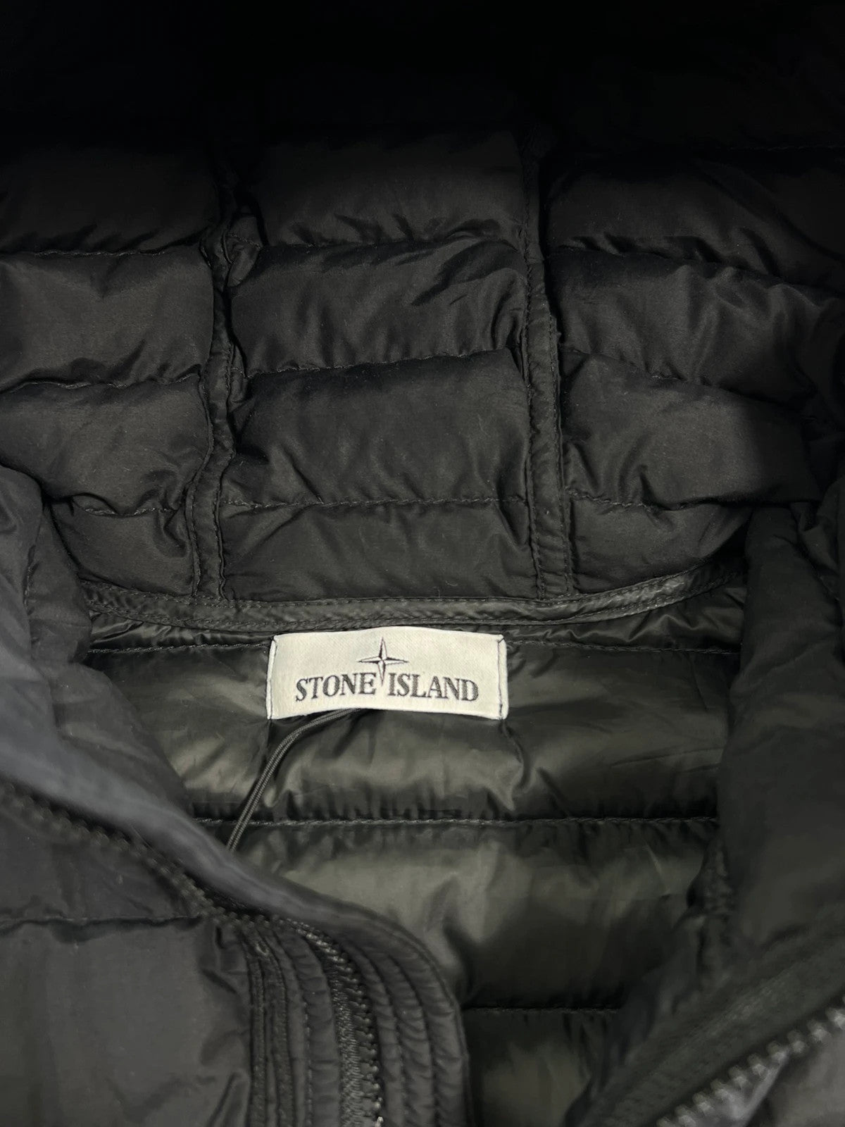 Stone Island O-Cotton R-Nylon Tela Puffer Jacket Black Mens