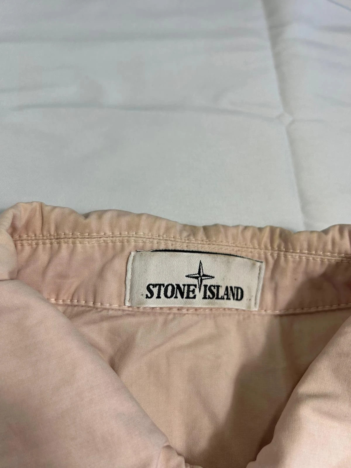 Stone Island Button Up Overshirt Coral Light Pink