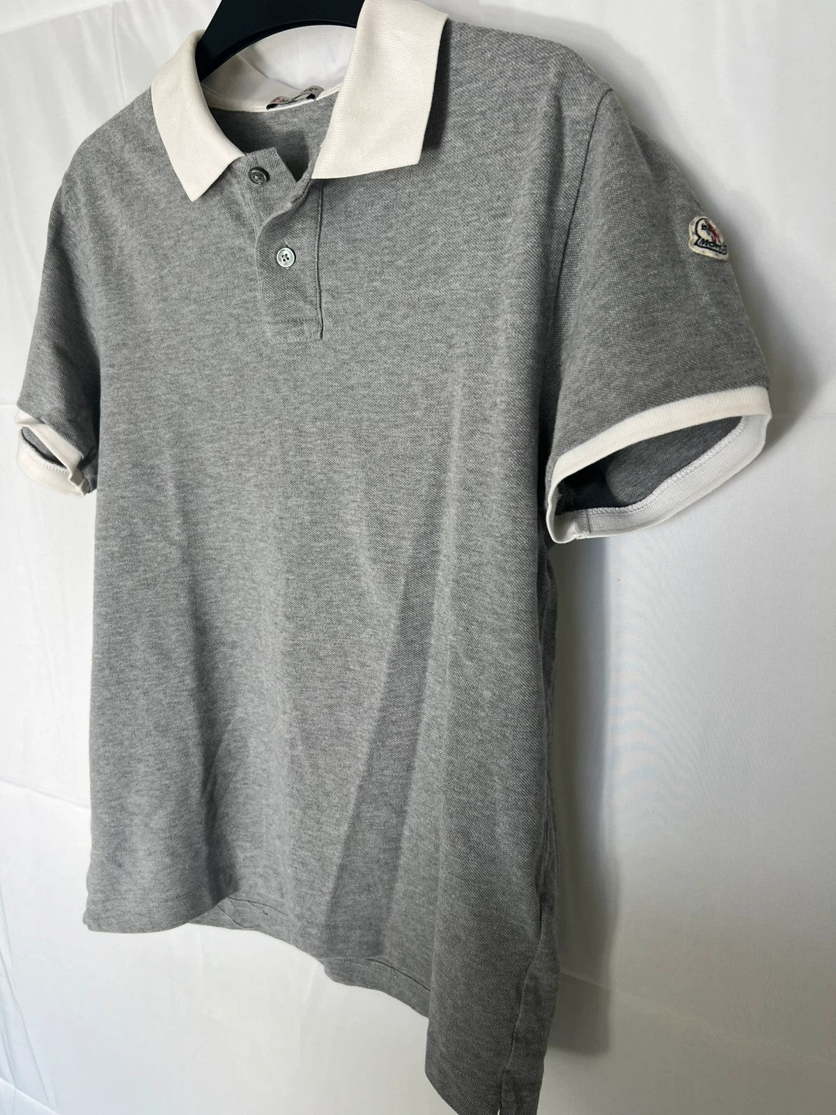 Moncler Maglia Corta Polo Shirt White / Grey