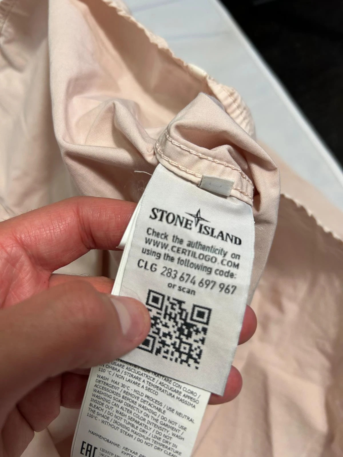 Stone Island Button Up Overshirt Coral Light Pink
