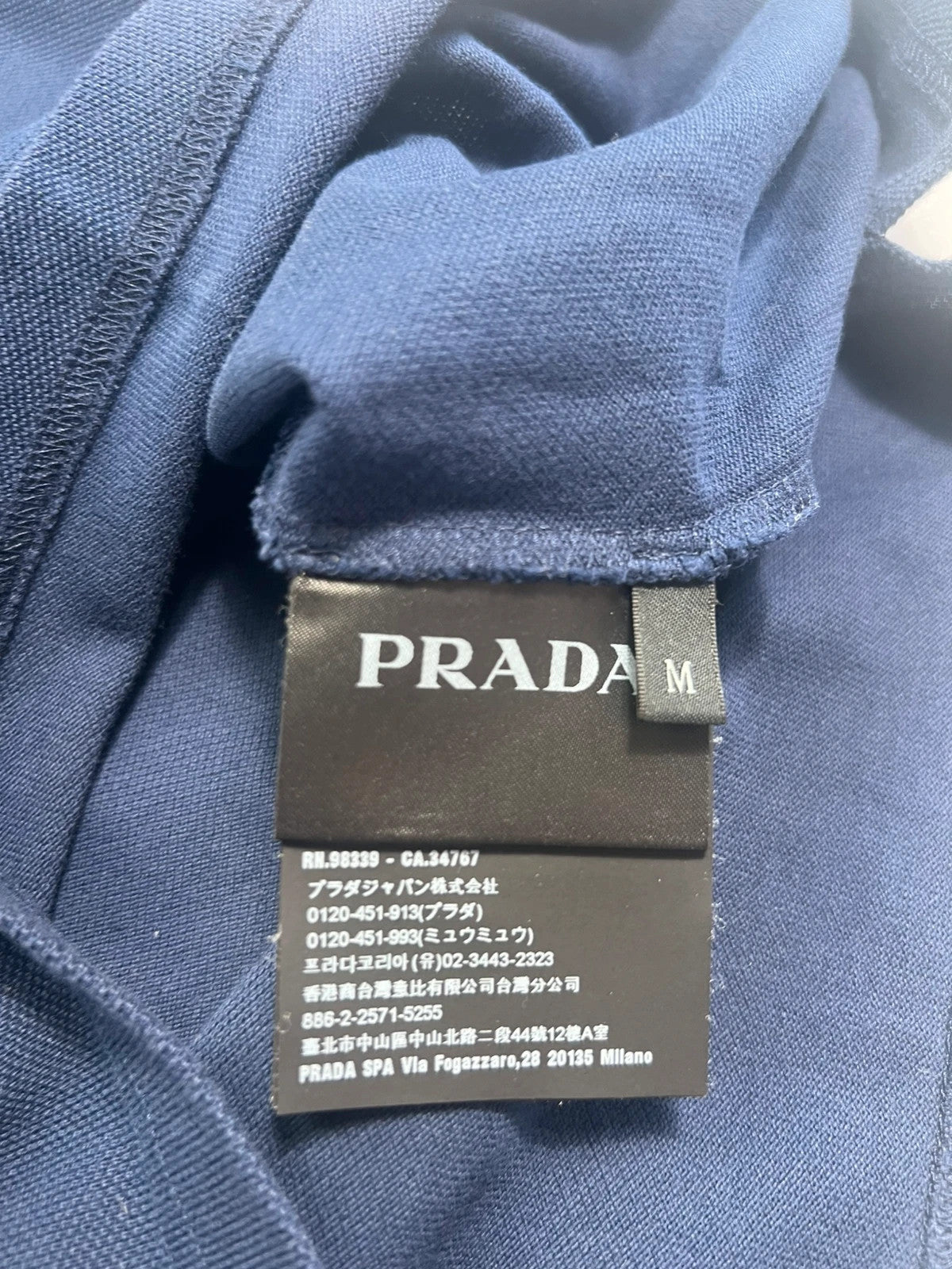 Prada Pique Polo Navy
