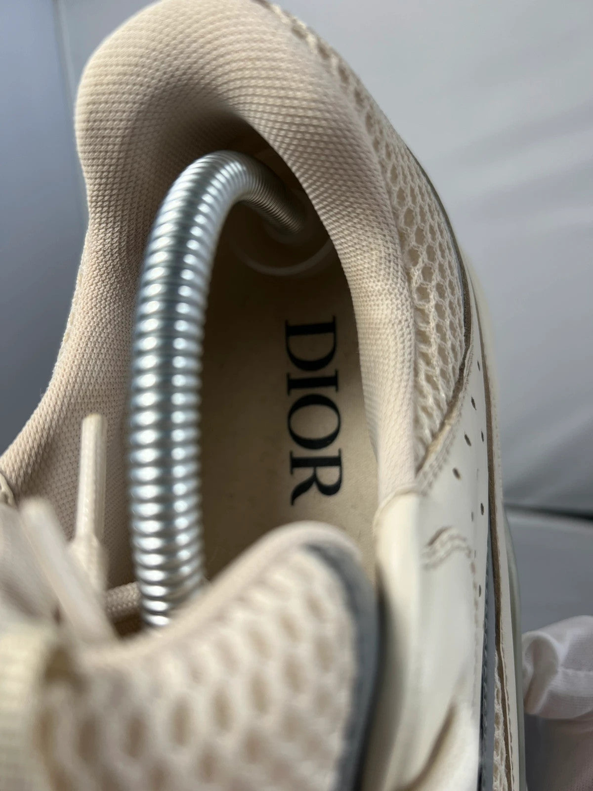 DIOR B22 Cream/White & Baby Blue Trainer Runners UK9 EU43