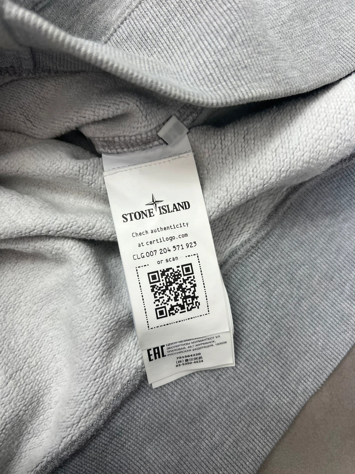 Stone Island Zip Up Grey Hoodie