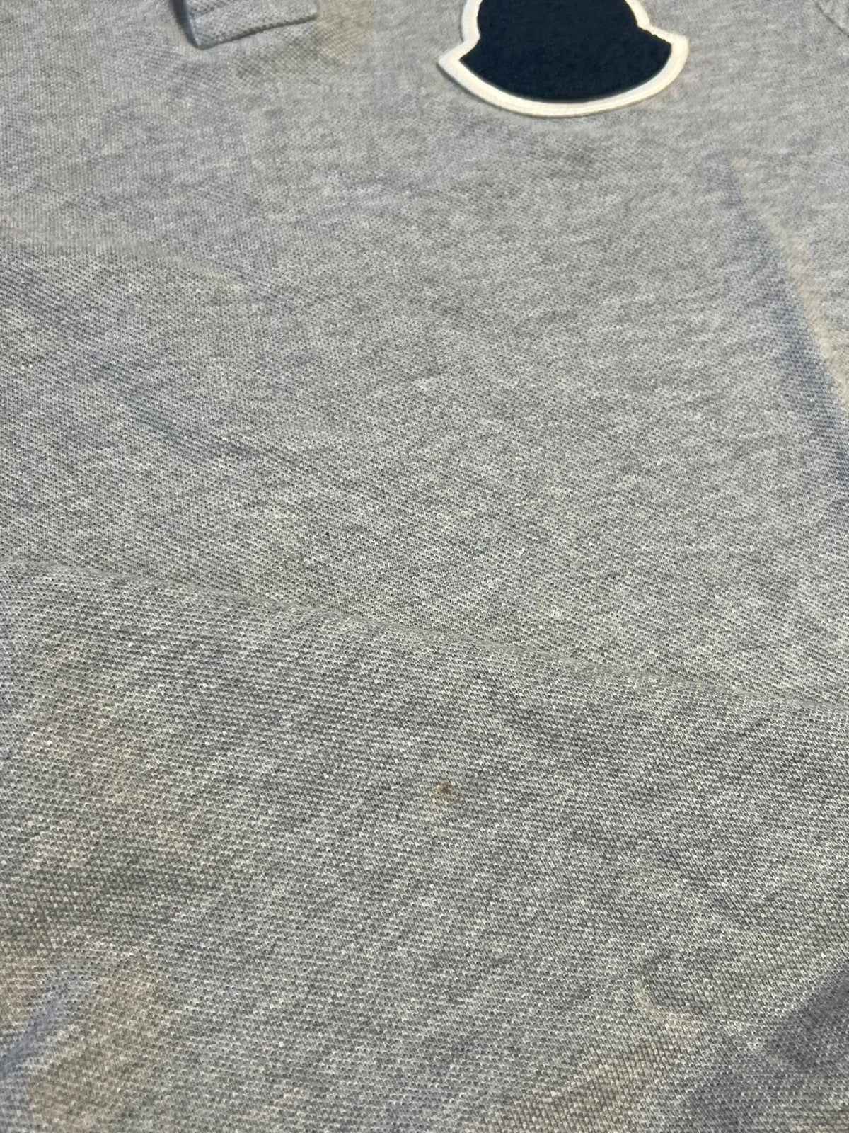 Moncler Maglia Polo Shirt Big Badge Grey