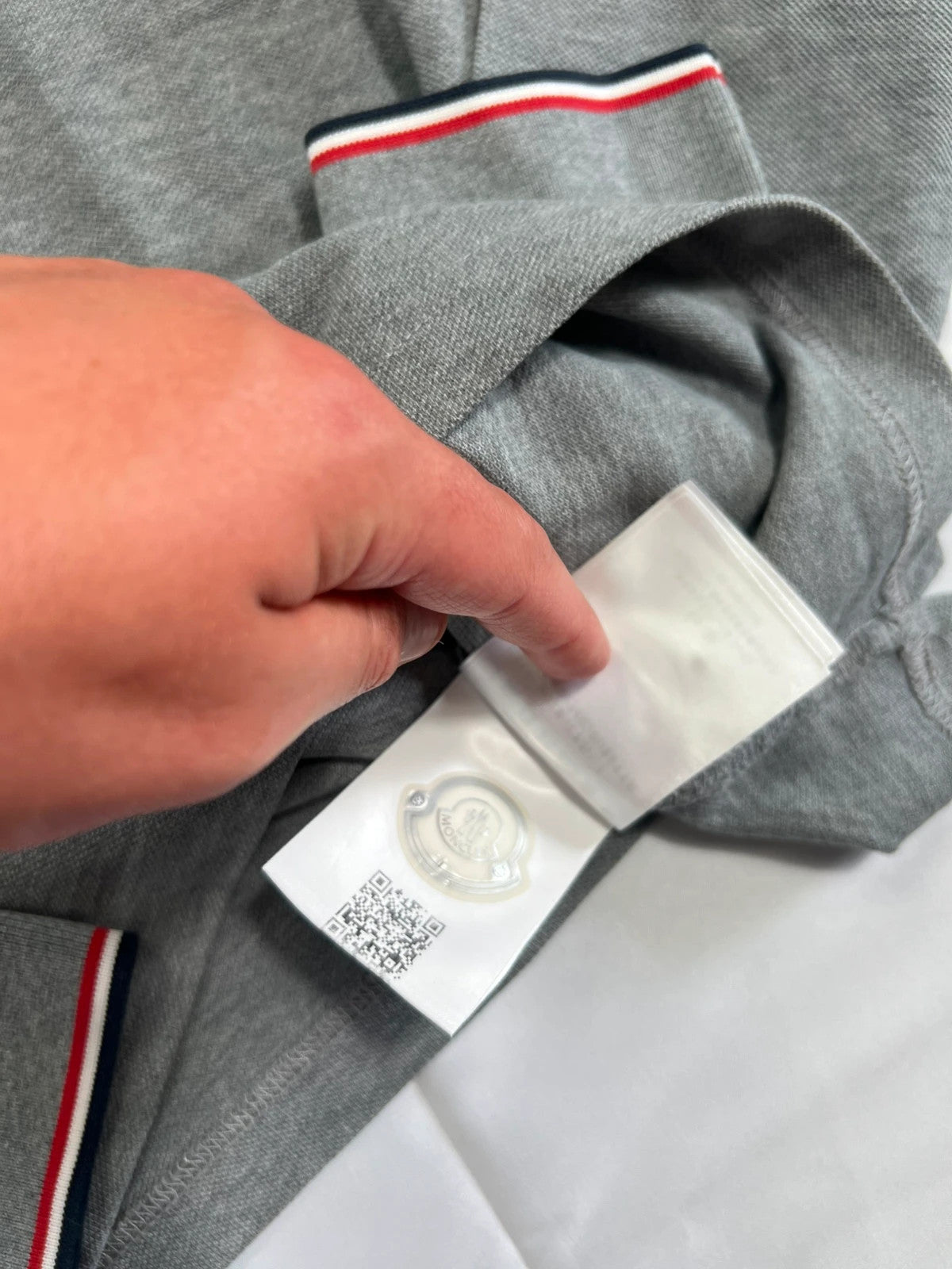 Moncler Maglia Long Sleeve Polo Shirt Grey