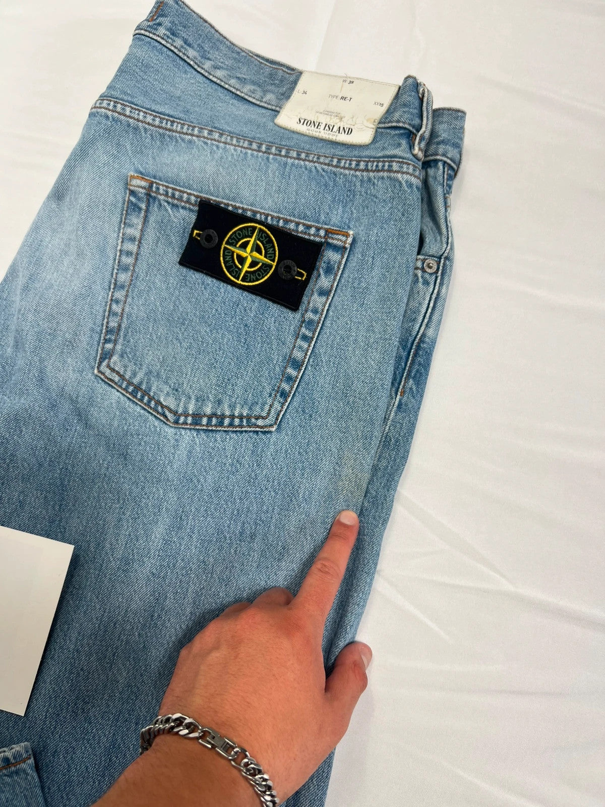 Stone Island Light Blue Jeans Badge 2020