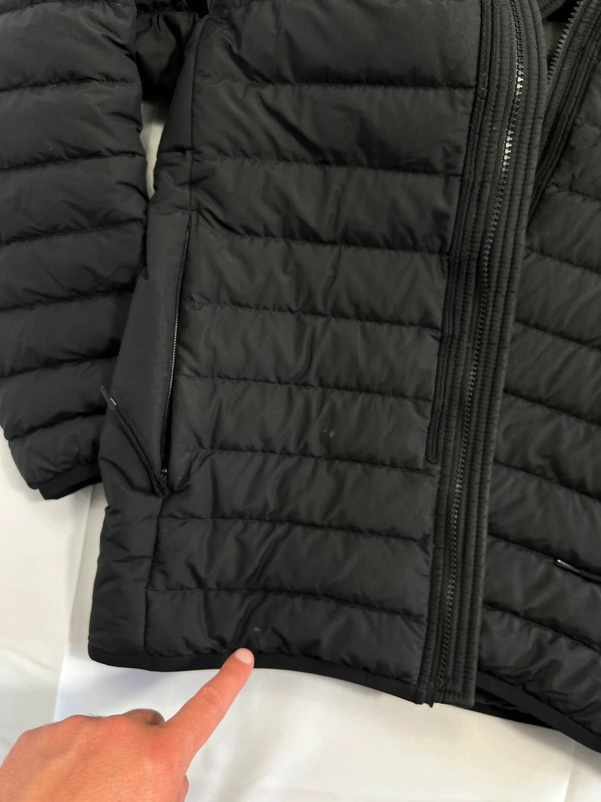 Stone Island O-Cotton R-Nylon Tela Puffer Jacket Black Mens