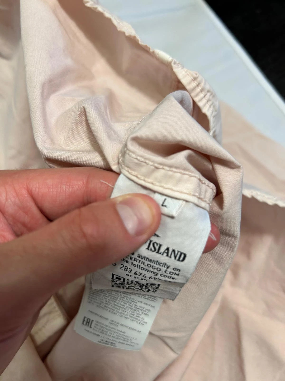 Stone Island Button Up Overshirt Coral Light Pink