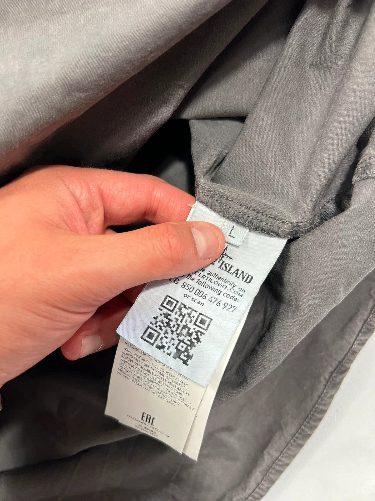 Stone Island Light Grey Dyed Overshirt Jacket