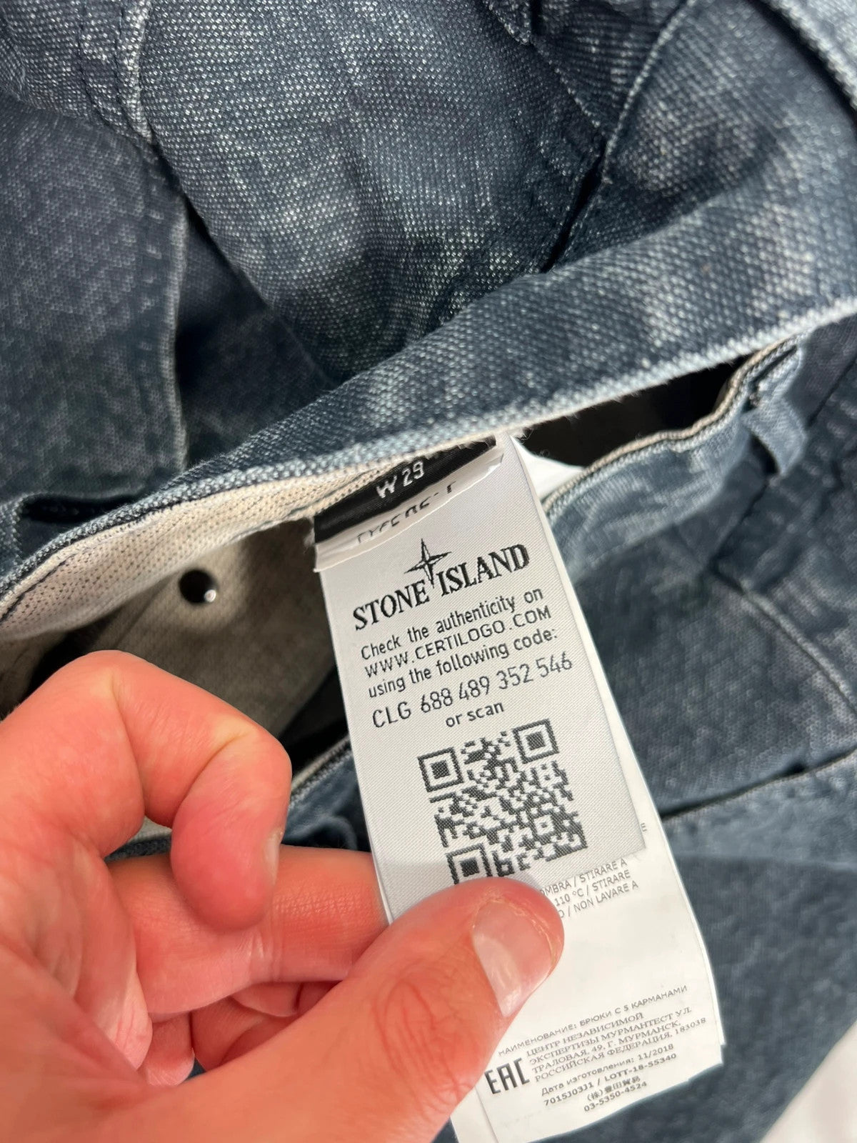 Stone Island Small Compass Logo Jeans Graphite Grey/Washed Denim