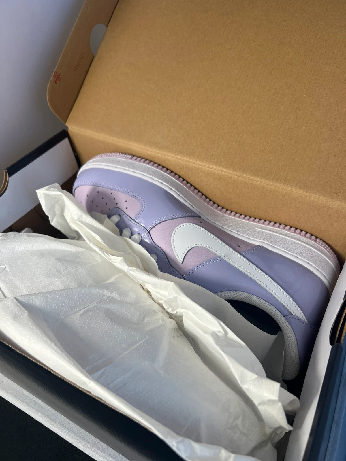 Nike Air Force 1 07/ Patent Leather Purple Rope Laced