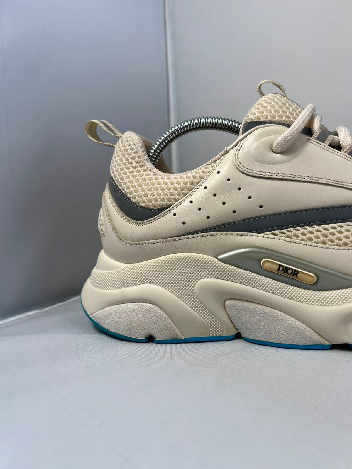 DIOR B22 Cream/White & Baby Blue Trainer Runners UK9 EU43