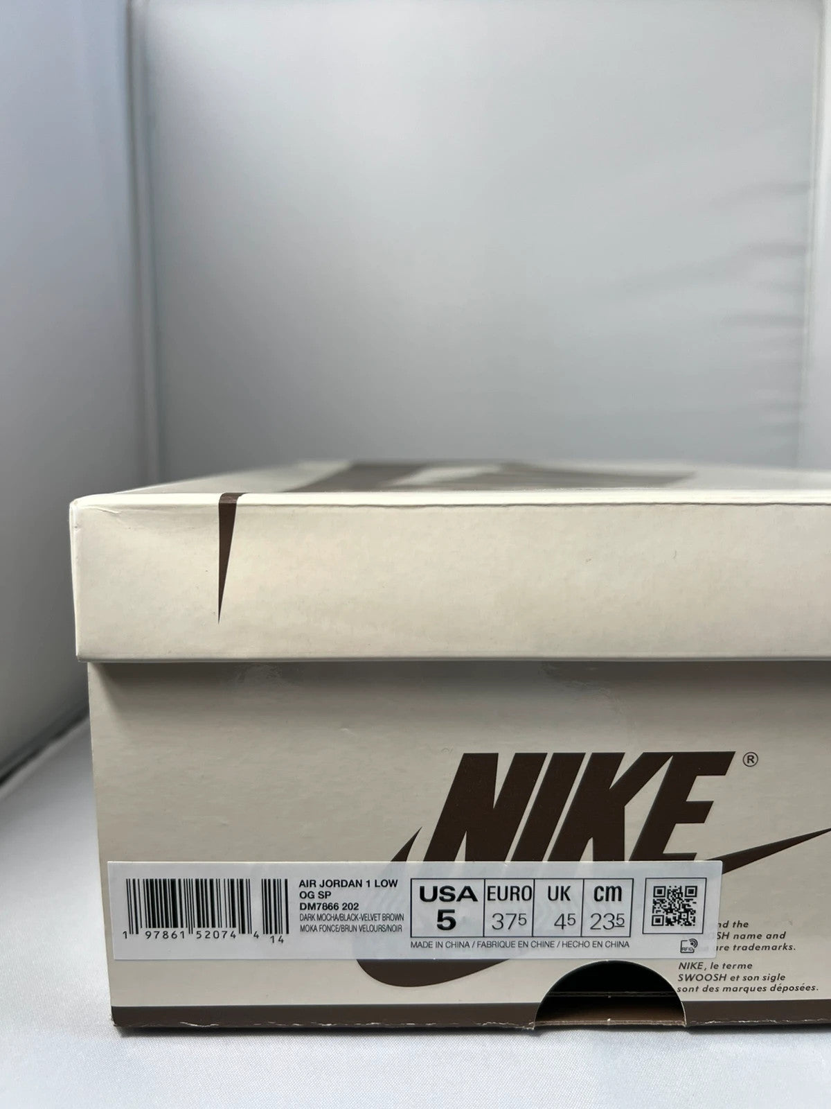 Nike Jordan 1 Low x Travis Scott ‘Velvet Brown’ UK4.5