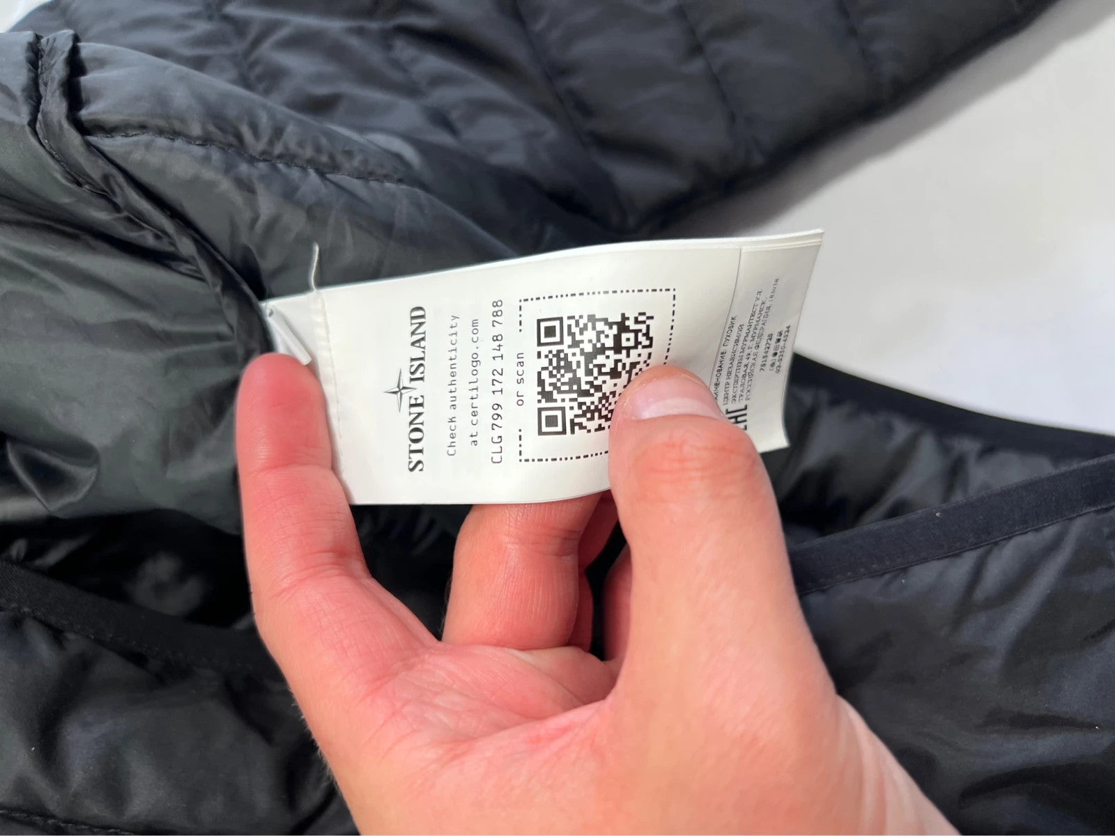 Stone Island O-Cotton R-Nylon Tela Puffer Jacket Black Mens