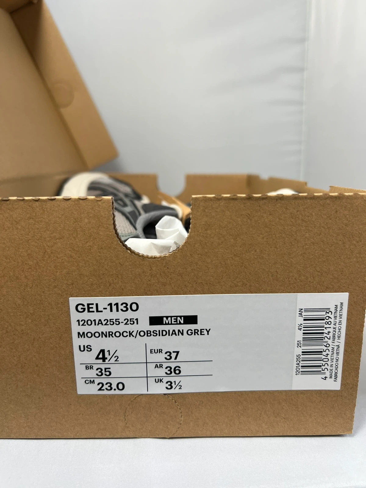 ASICS Gel-1130 Moonrock Obsidian Grey UK3.5