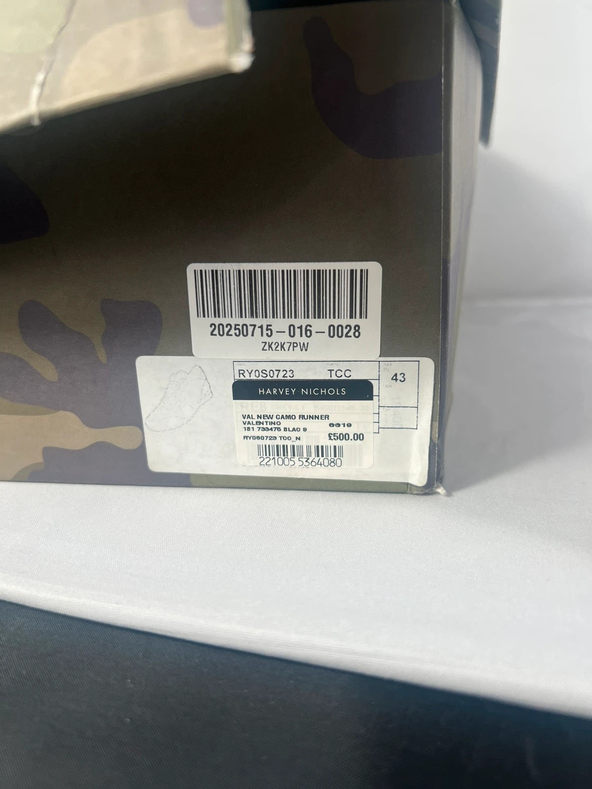 Valentino Black Camo Rockrunner Trainer EU43 UK9